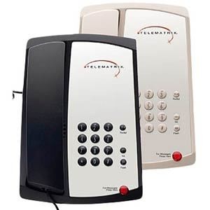 Telematrix 3100MWB Single Line Guest Room Phone Black 310391
