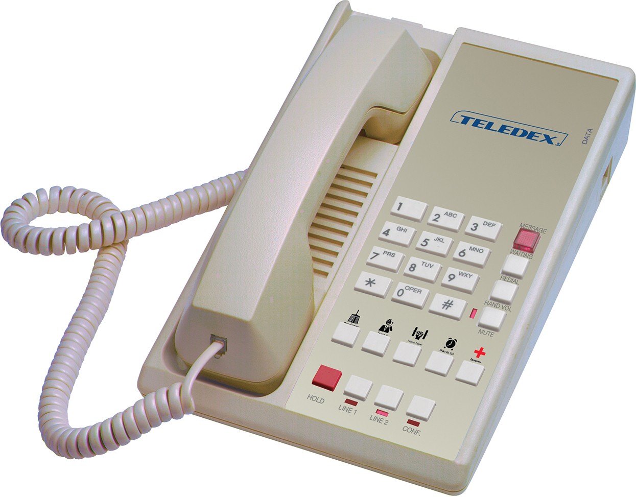 Teledex Diamond L2-5E 2 Line Guest Room Telephone Ash DIA67159