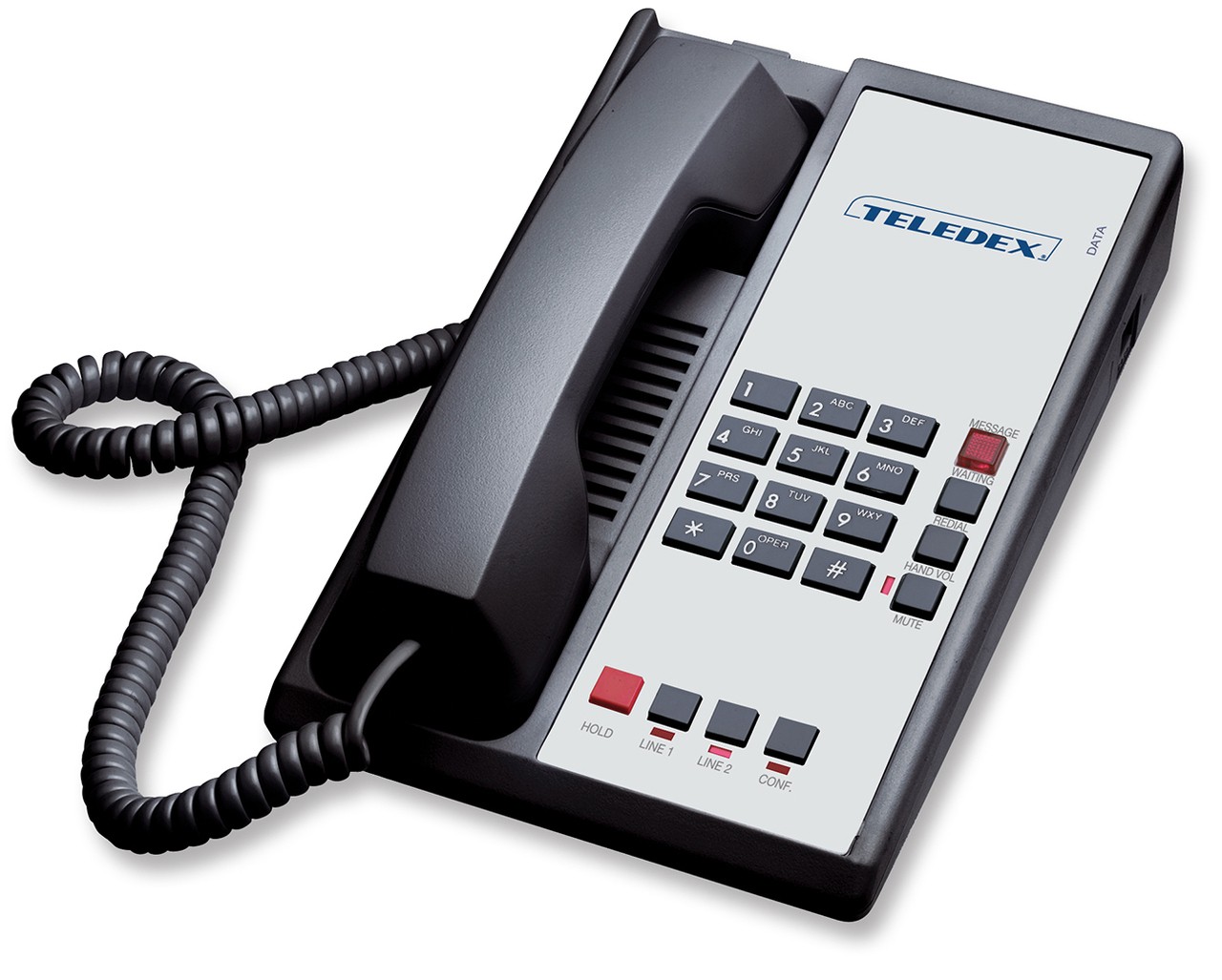 Teledex Diamond L2-E 2 Line Guest Room Telephone Black DIA670591